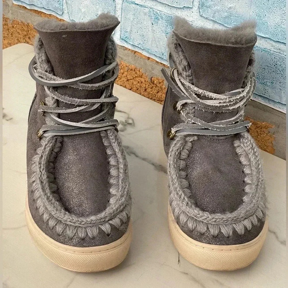 MOU Sneaker boots Lace-Up Size 37/7 Gray - Picture 3 of 9